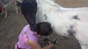 Working in close quarters with equines of every size requires good body awareness. 